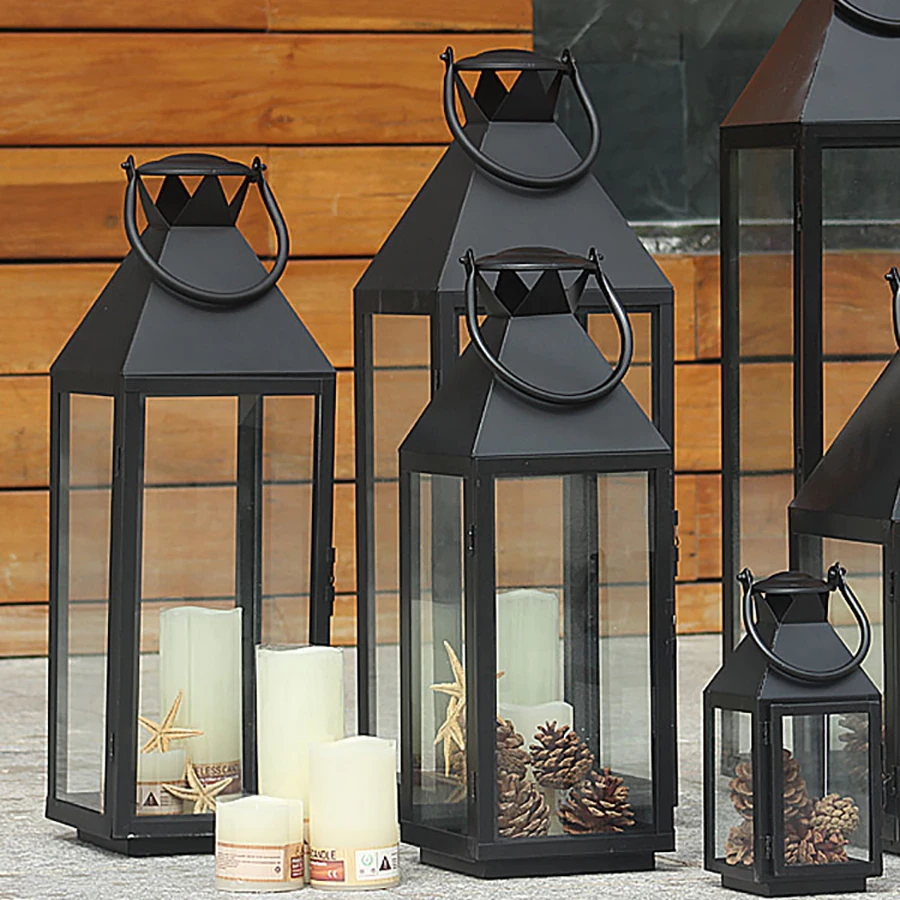 Напольный ретро-светильник для свечей уличный металлический Железный