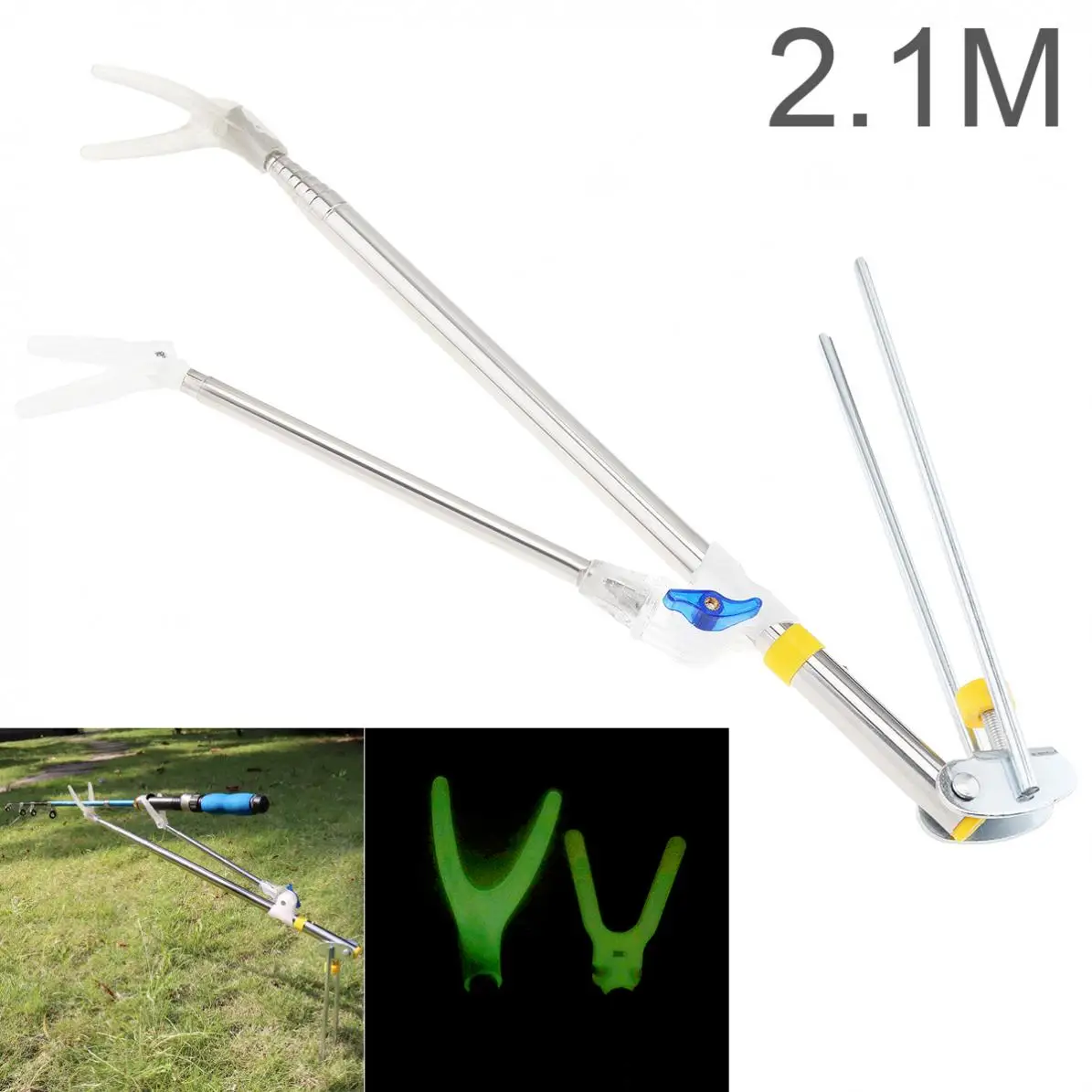 

2,1 м световой Удочка дорожный вставляется Подставка Кронштейн металлический эластичный полюс рыболовный ящик держатель стул