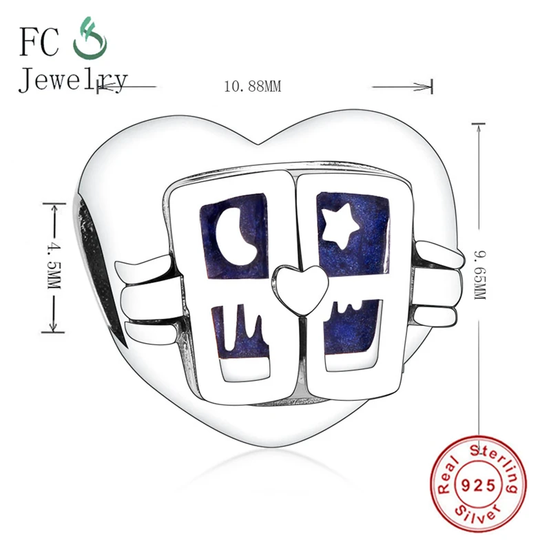 

Fit Charm Bracelets 925 Sterling Silver Bead Window Heart Charm Beads For Jewelry Making 925 Silver DIY Berloque