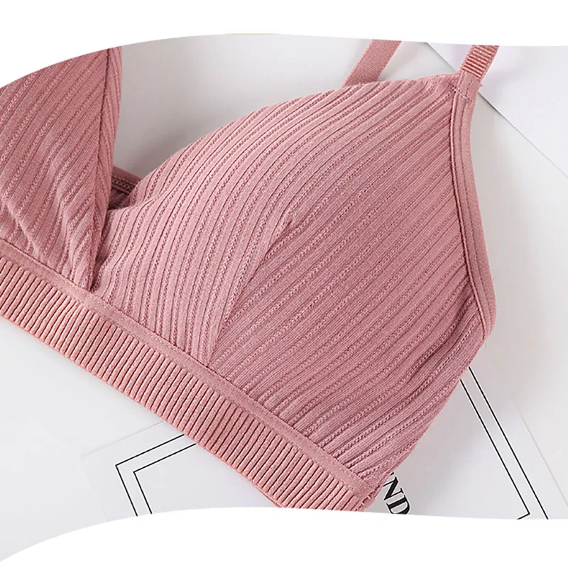 Женский однотонный Мягкий трикотажный Бралетт нижнее белье бюстгальтер