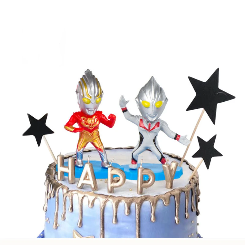 6 шт./лот мультяшная модель Ultraman фигурка супергероя экшн-игрушки украшение торта