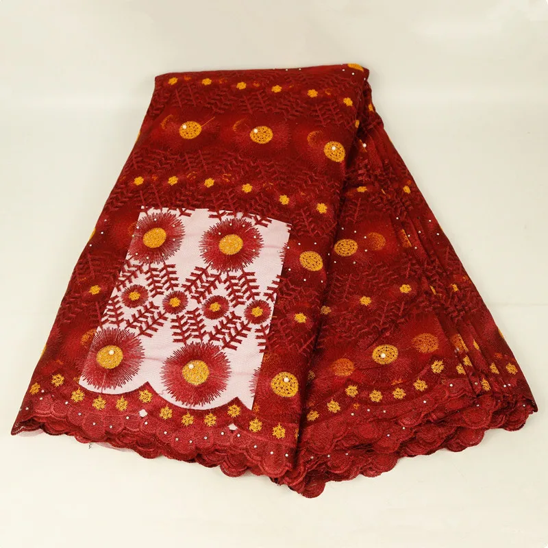 Новейшая бордовая африканская кружевная ткань с бисером 2019 французская Тюлевая