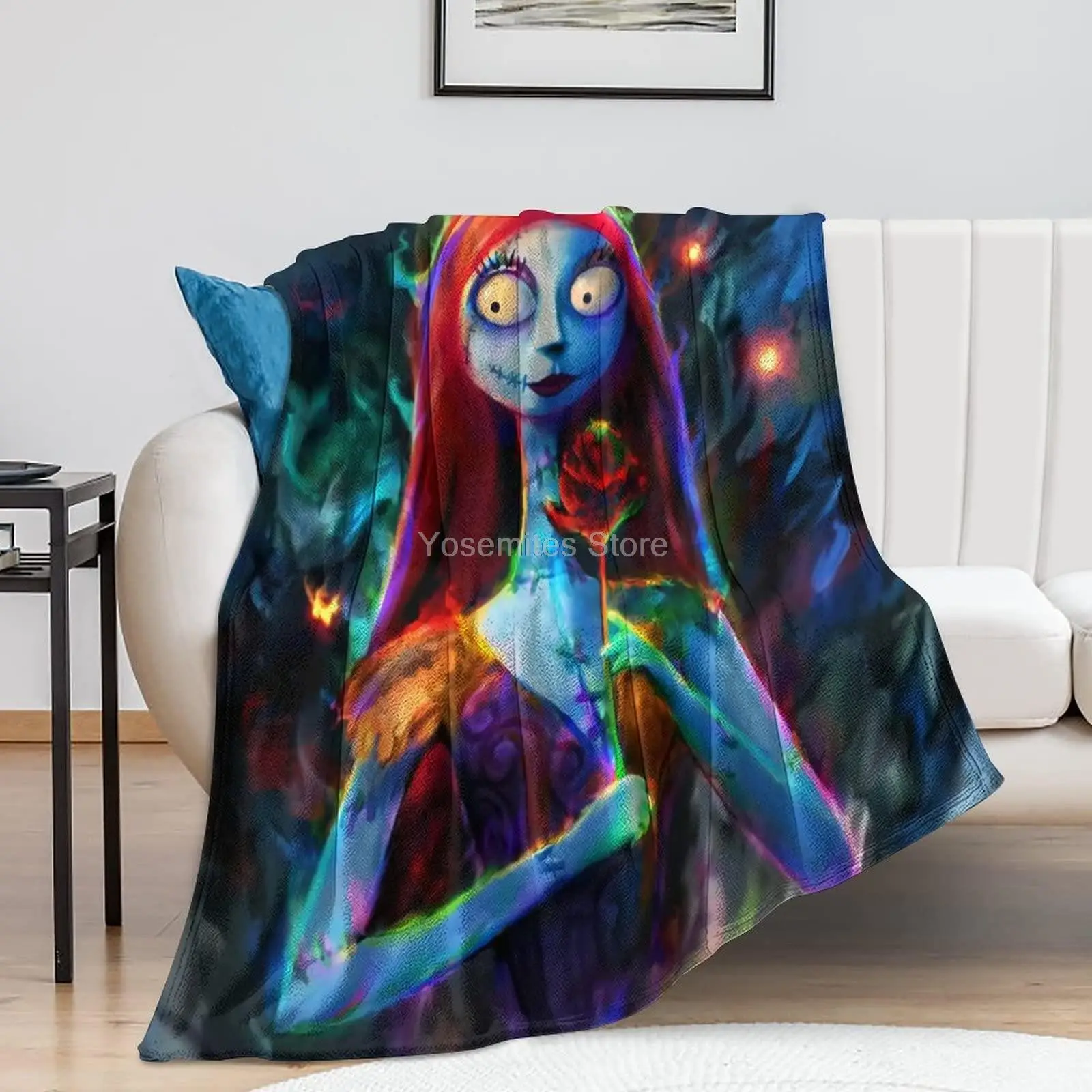 

Rnnwosio Nightmare Before Christmas Super Soft Anti-Swelling Blanket Japanese Animation Art Warm and Comfortable Home Decoration
