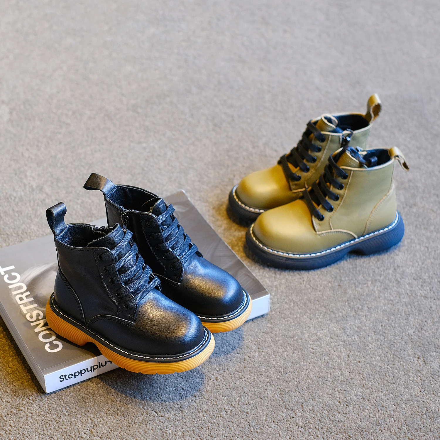 

New Autumn Kids Boots Baby Girls Fashion Ankle Shoes Children Genuine Leather Brand Shoes Boys Black Riding Boots Martin Boots
