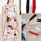 Ремень из искусственной кожи Женский, тонкий эластичный пояс с двойным жемчугом, чёрный Красный Белый, для платьев и юбки