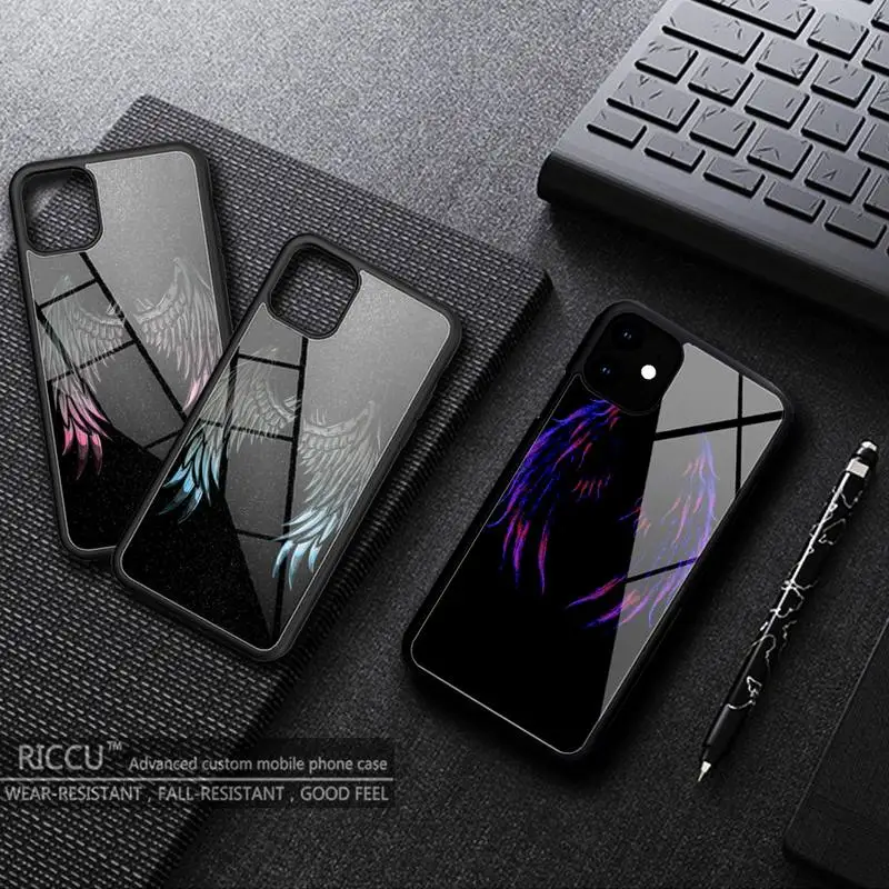 Крылья ангела крылья демона резиновый чехол для телефона iPhone 13 12 11 Pro Max mini XS 6s 8 7 Plus