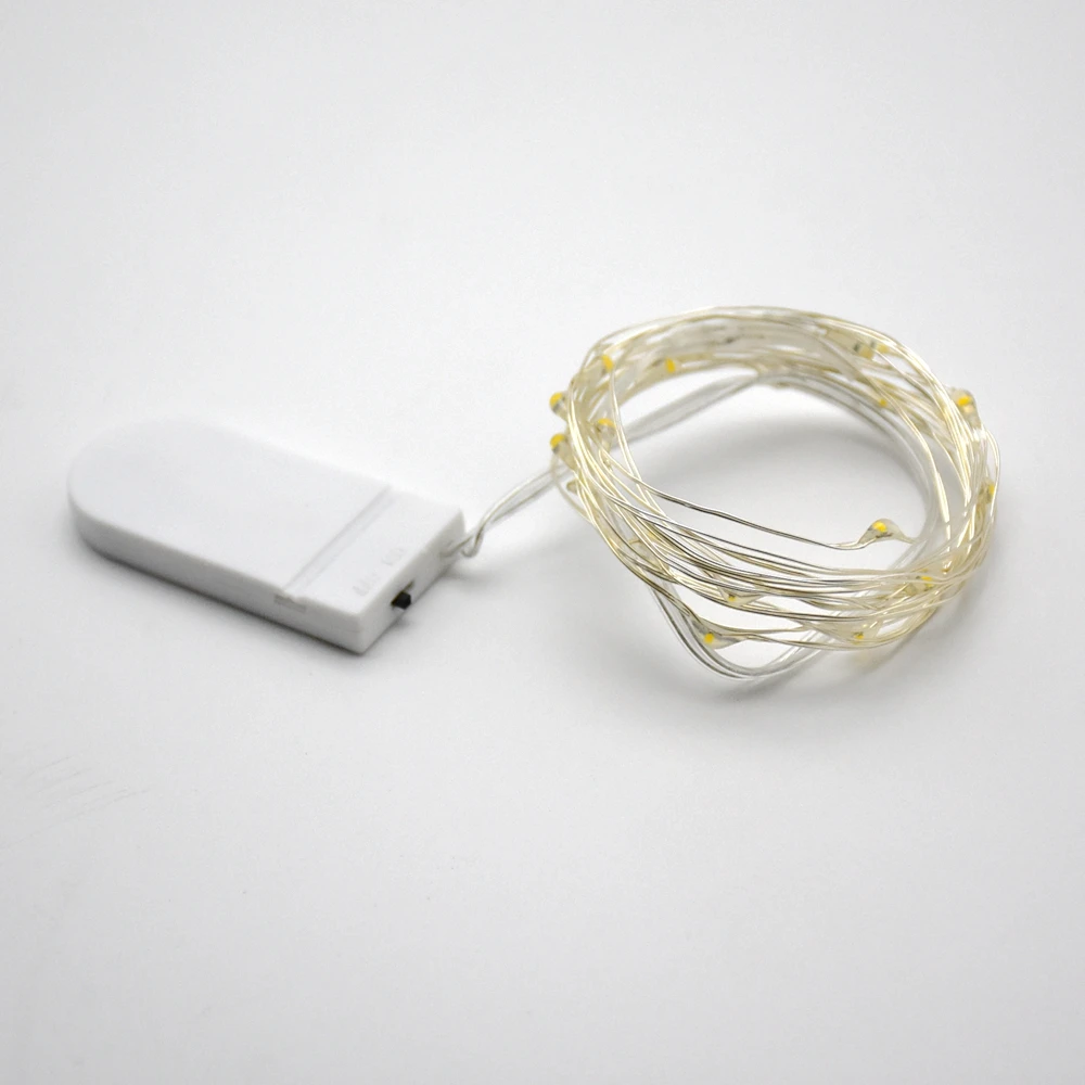 3M 30 светодиодов гирлянда светильник серебряная проволока фея теплая белая