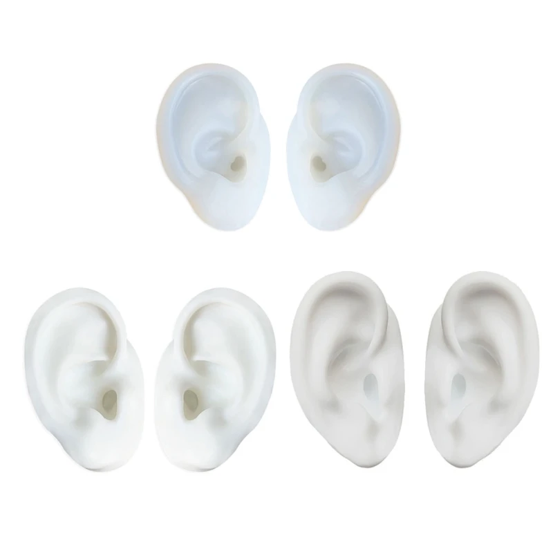 

1 Pair Handmade Human Ear Model Resin Casting Mold Silicone Flexible Earmold Ear Displays Mould for Acupuncture Jewelry