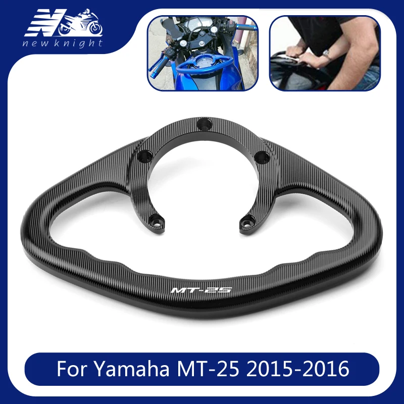 

Алюминиевые пассажирские рукоятки для мотоцикла с ЧПУ для Yamaha MT-25 mt25 2015-2016, рукоятки для бака, захваты, аксессуары для подлокотников