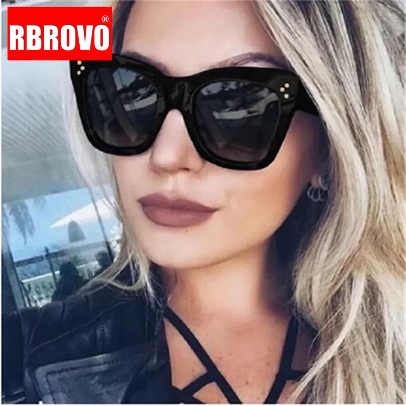 

RBROVO 2021 Vintage Square Sunglasses Women Brand Designer Glasses Men Retro Plastic Street Beat Oculos De Sol Gafas UV400