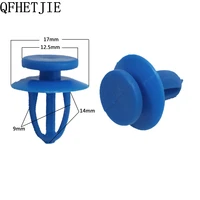 qfhetjie 100pcs new blue plastic car fastener car styling bumper fender push type fascia retainer car door panel clips