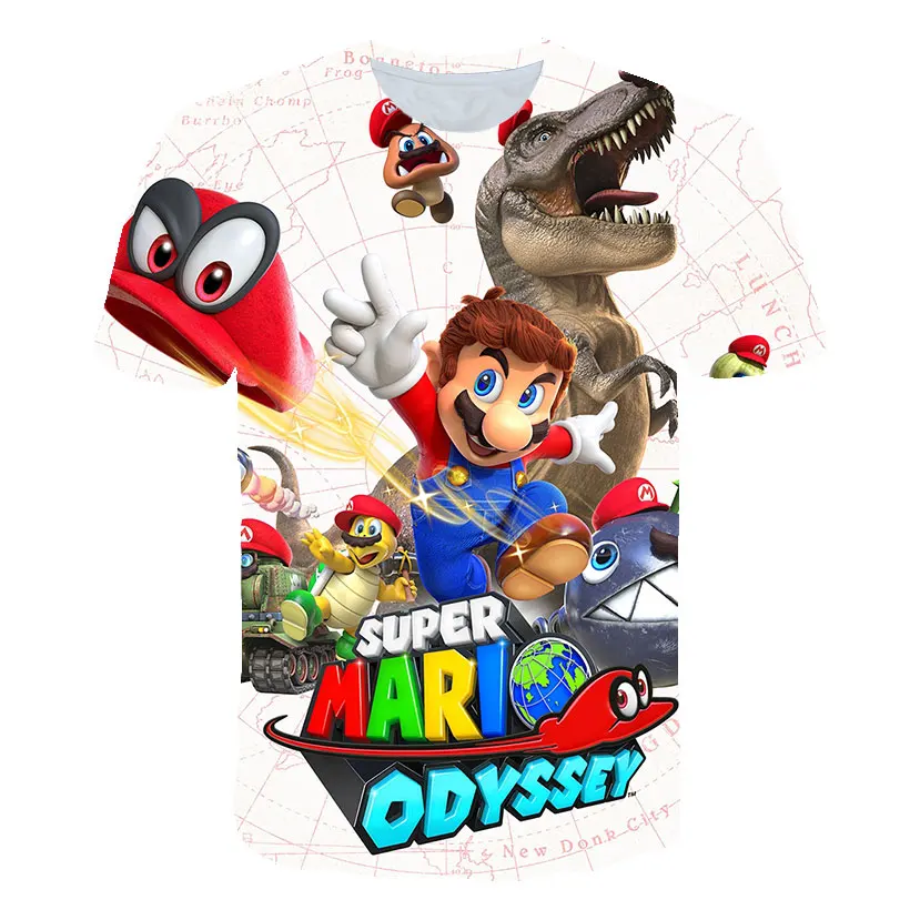 

Kids Super Mario 3D printed T-shirt, funny short-sleeved anime cartoon boy and girl suits, clothes 4-14 years old, summer 2021
