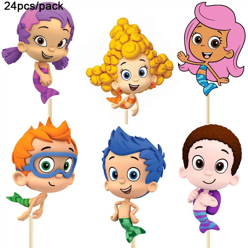24 шт./упаковка топперы для кексов с деревянной палочкой | Дом и сад