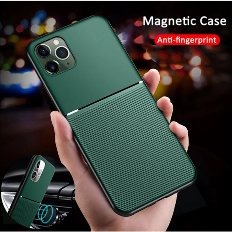 

Ultra Thin Magnetic Leather Texture Slim Matte Protective Case For iPhone 11 12 13 Pro Max XR X 7 8 Plus SE 2020 Coque Cover