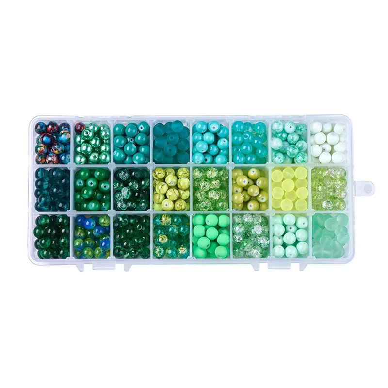 

18 Color Gradient Glass Loose Beads Round 8-9mm Spacer Beads For Jewelry Makeing Bracelet Necklace DIY Accessory