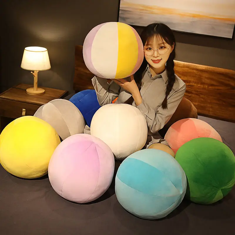 

Round Ball Shape Back Pillow Plush Toy with Zipper Removable Plush Toys Insert Cushion Bedding Pillow