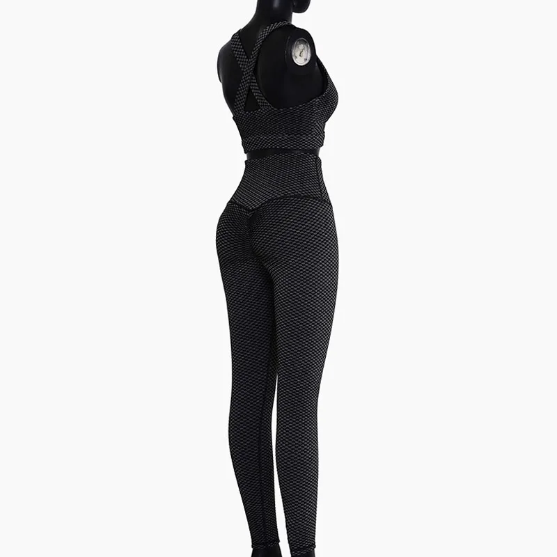 

Yoga Sets Women Fitness Shockproof Bra High Waist Push Up Leggings Running Sports Athletics Workout Breathable Gym Tracksuit
