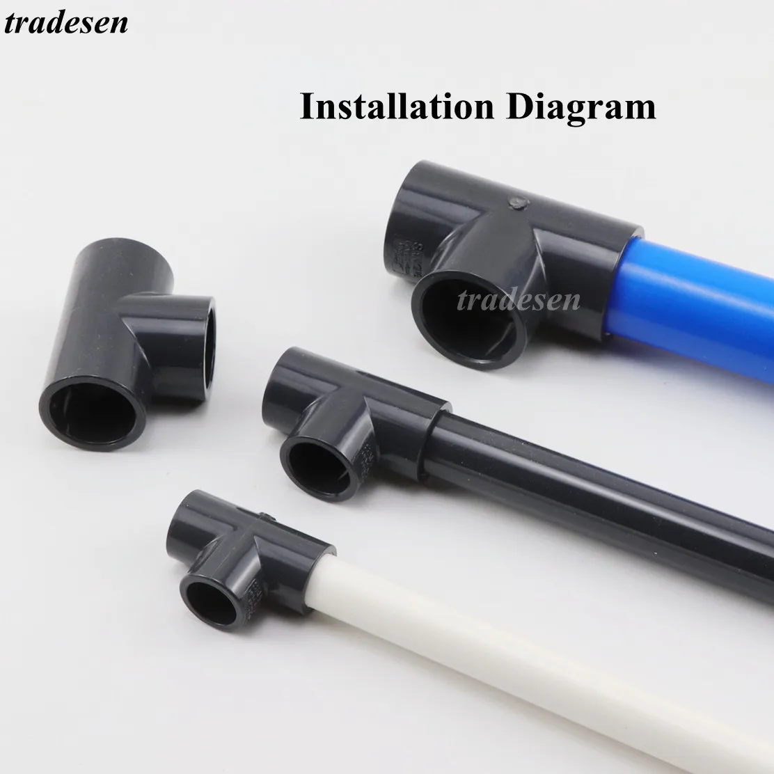 1 ~ 5 шт. темно серая внутренняя Dia.20 63 мм пвх тройник разъем сад дома путем