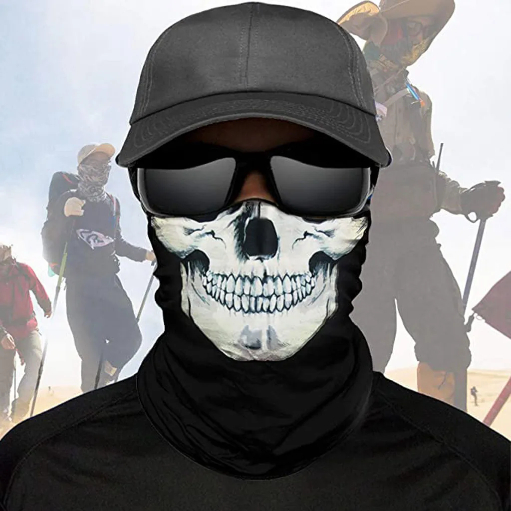 

3D Skull Seamless Bandana Cycling Scarf Headwear Face Mask Tube Bike Ski Hiking Magic High Elastic Bandanas Balaclava Women Men