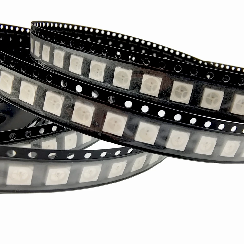 1000 шт. WS2812B 5050 RGB SMD светодиодный чип черный/белый PCB WS2812 IC индивидуально адресуемые