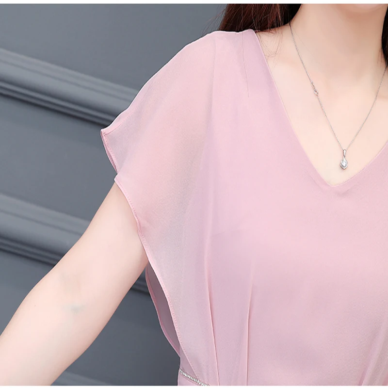 Женское шифоновое платье лето 2019 новый стиль газ Женская Талия для похудения