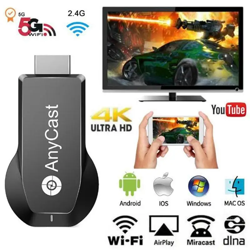 5G 4K беспроводной HDMI Wifi Дисплей приемник зеркальный экран Miracast Airplay tv Stick медиа поток HD tv Dongle для Android iOS Mac