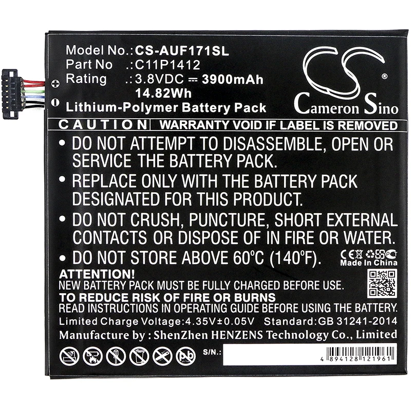 

Cameron Sino 3900mAh Battery for Asus FE170CG FE175CG Fonepad 7 FE171MG ME175CG,0B200-01260000 C11P1412 C11P1412 1ICP3/99/100