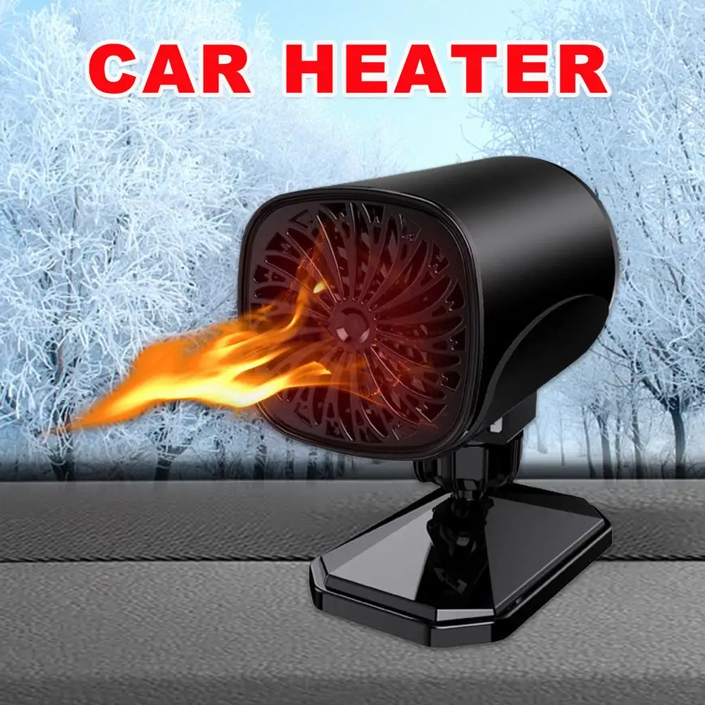 Aquecedor de carro 120w 12/24v aquecimento e ventilador de refrigeração portátil 360-defogging pára-brisa ajustável defogging para acessórios do carro