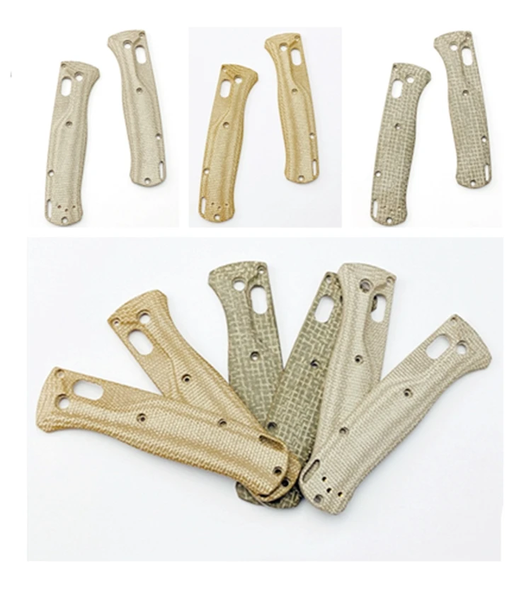 

A Pair Micarta Shank Scales Folding Knife Accessories Custom Crossfade Handle Grips For Benchmade Bugout 535