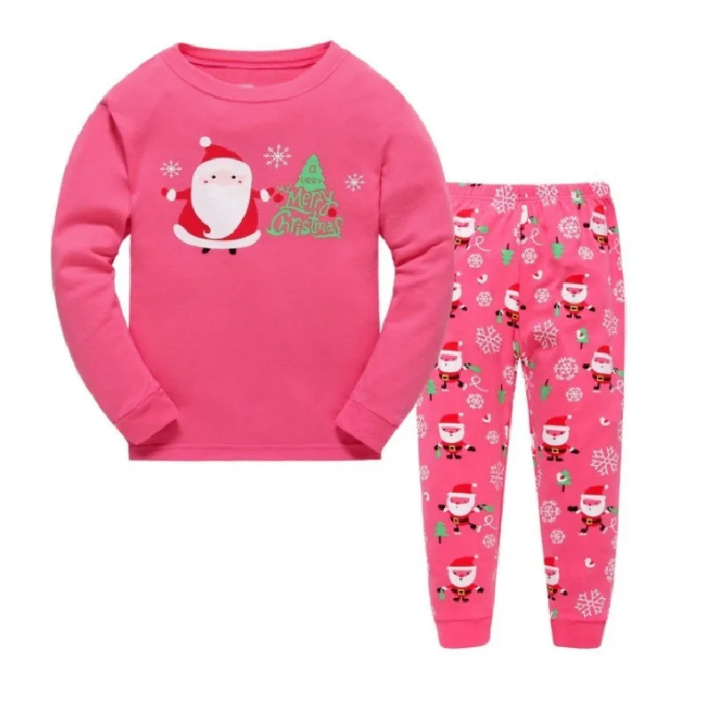 SAILEROAD Children Pajamas Christmas Santa Claus with Hello Pyjamas Set Kids Boys Nightwear Cotton Long Sleeve Sleepwear Suit