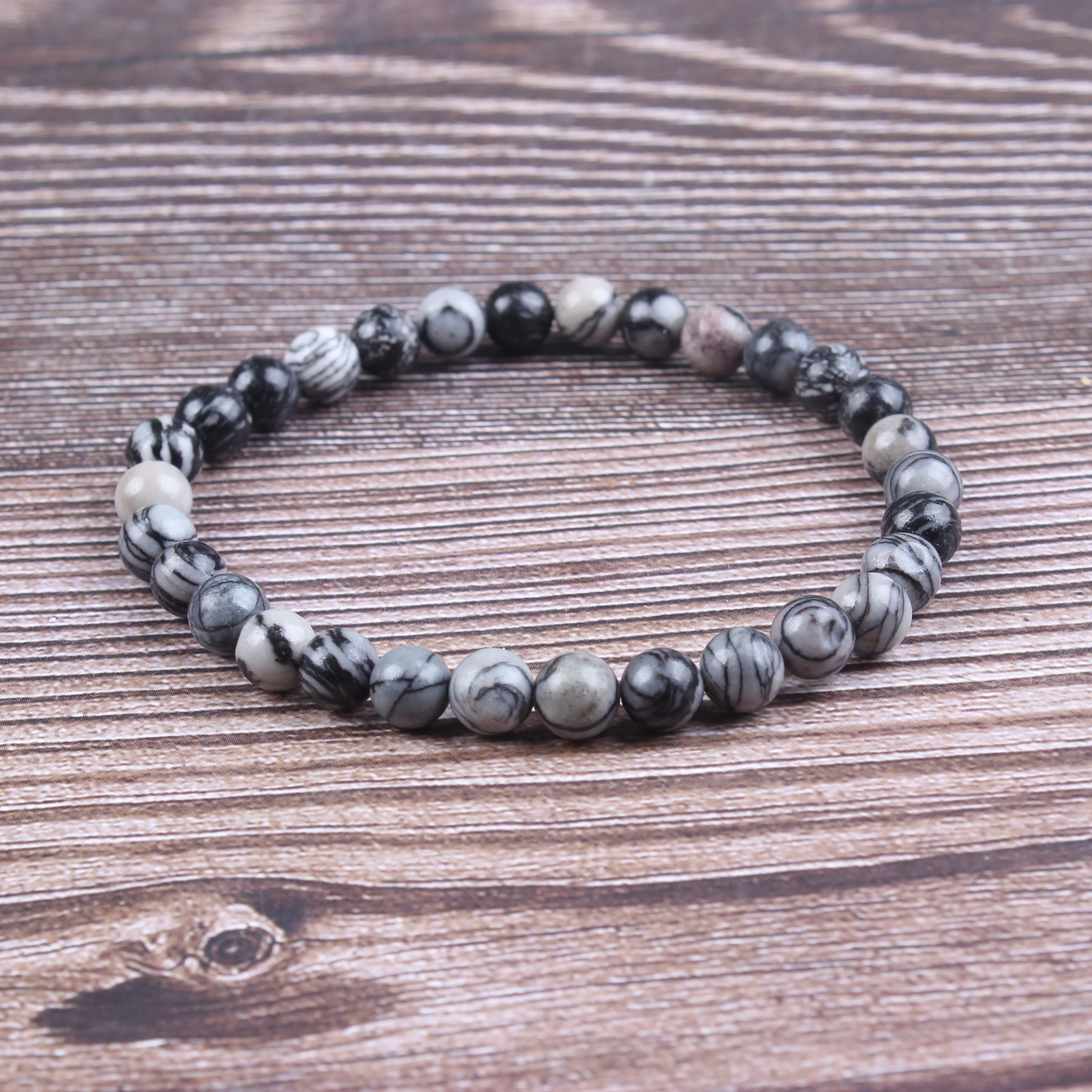 

Fashion jewelry 6 / 8 / 10mm miscellaneous stone bracelet natural jewelry beads are suitable for men's and women's accessories