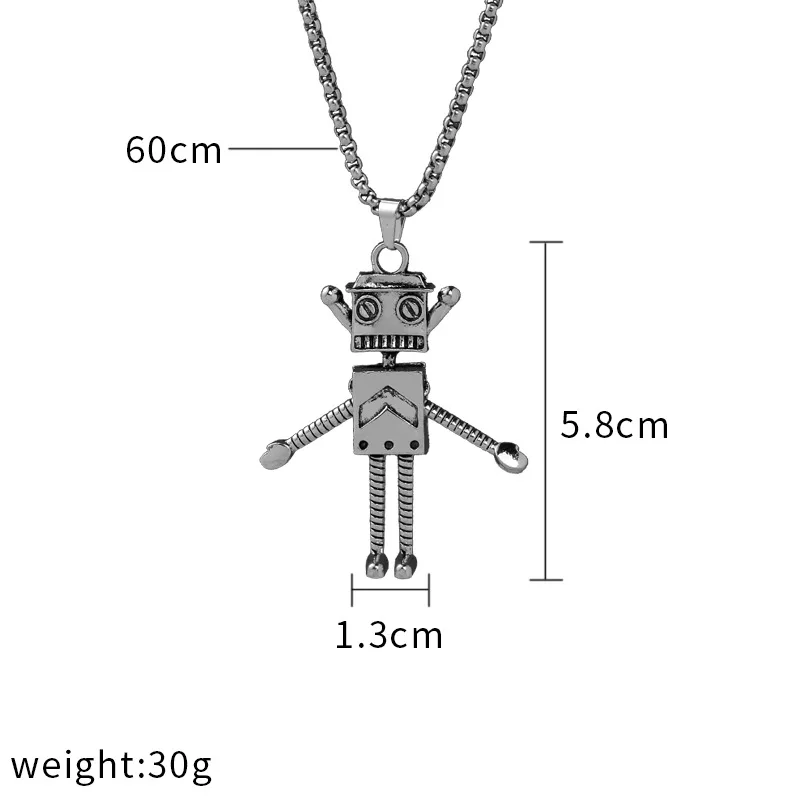 

European and American ins retro vintage robot necklace men and women street dance personality street necklace jewelry gift