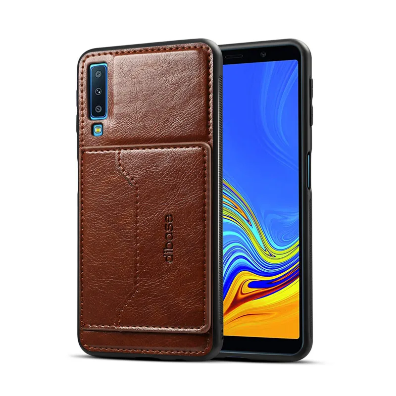 Для samsung Glaxy A70 A60 A50 A30 A20 A10 70 50 флип кожаный держатель для карт силиконовый чехол для samsung Примечание 10; плюс 10+ 9 8 чехол - Цвет: Кофе