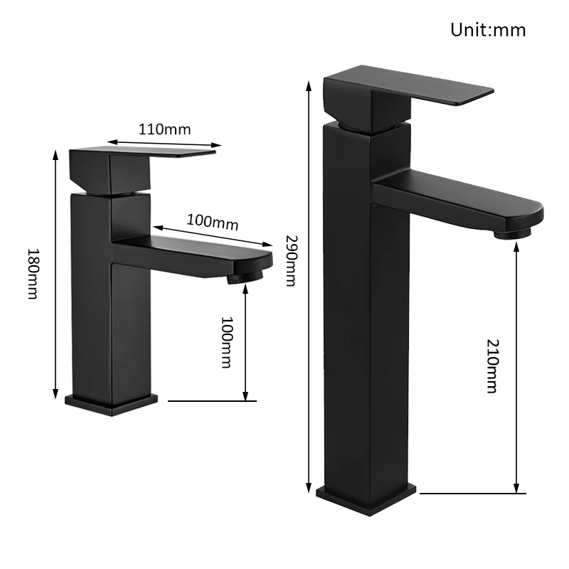 

Bathroom Basin Faucet Black Baking 304 Stainless Steel Sink Mixer Tap Hot & Cold Sink Faucet Bathroom Lavotory Faucet