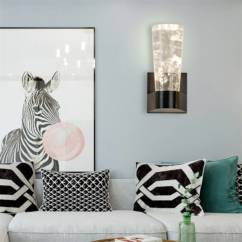 Хрустальные Настенные светильники AOSONG черные Алюминиевые Современные комнатные