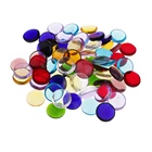100 г, красочная круглая прозрачная стеклянная мозаичная плитка из стекла, Tessera, сделай сам, ремесло для домашнего декора комнаты, товары для рукоделия сделай сам-15 мм