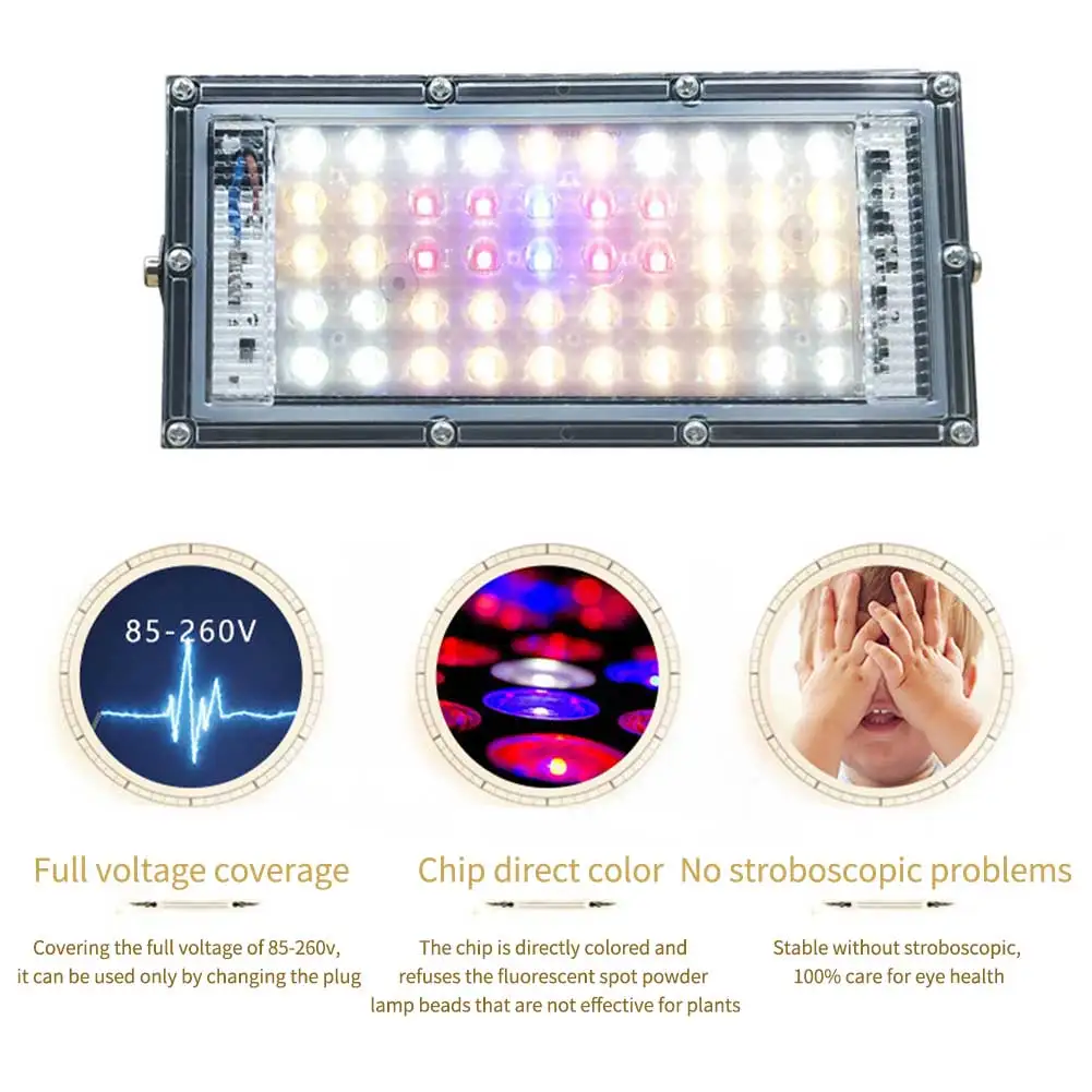 

Solar Full Growing Lamp Aluminum LED Grow Light Panel Seedling Vegetation Flowering Gardening Tool 110V 220V Waterproof