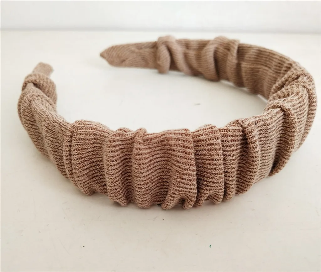 Женский обруч для волос однотонный со складками повседневный украшение в