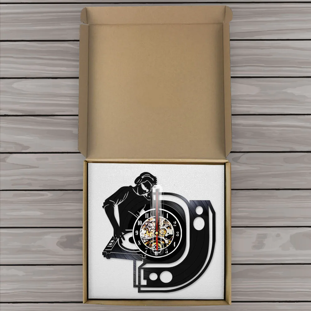 Настенные 3d-часы с виниловой пластиной музыкальные настенные украшения для