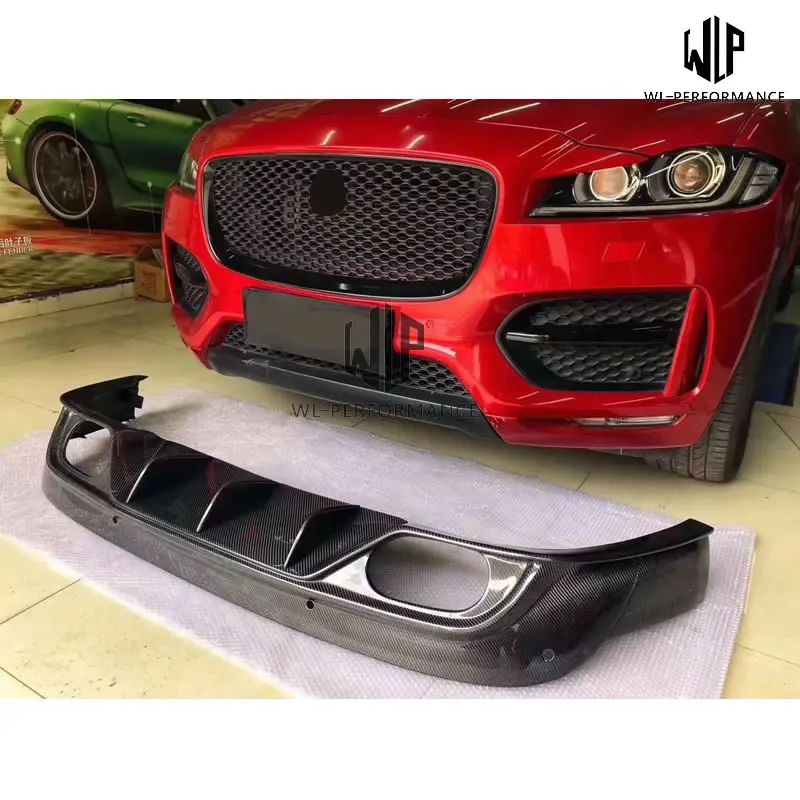 F-PACE высококачественный задний диффузор из углеродного волокна бампер спойлер