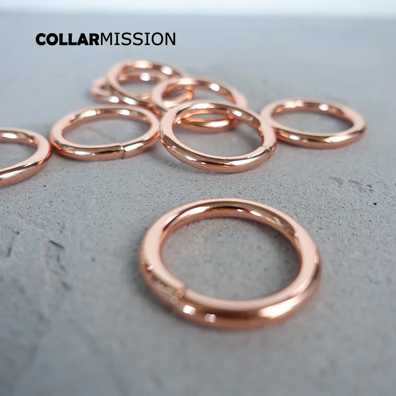 Неспаянные металлические кольца 25 мм из розового золота регулируемые