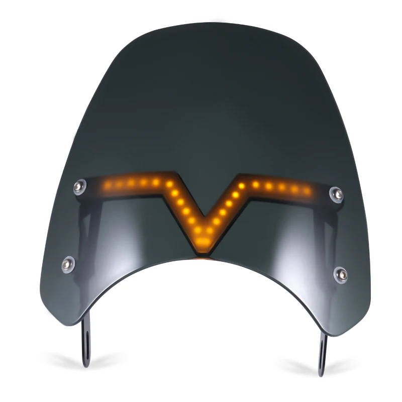 

Универсальный мотоцикл лобовое стекло дефлектор ветра Экран для 5 "-7" головной светильник мото скутер ветер Экран со светодиодным источнико...