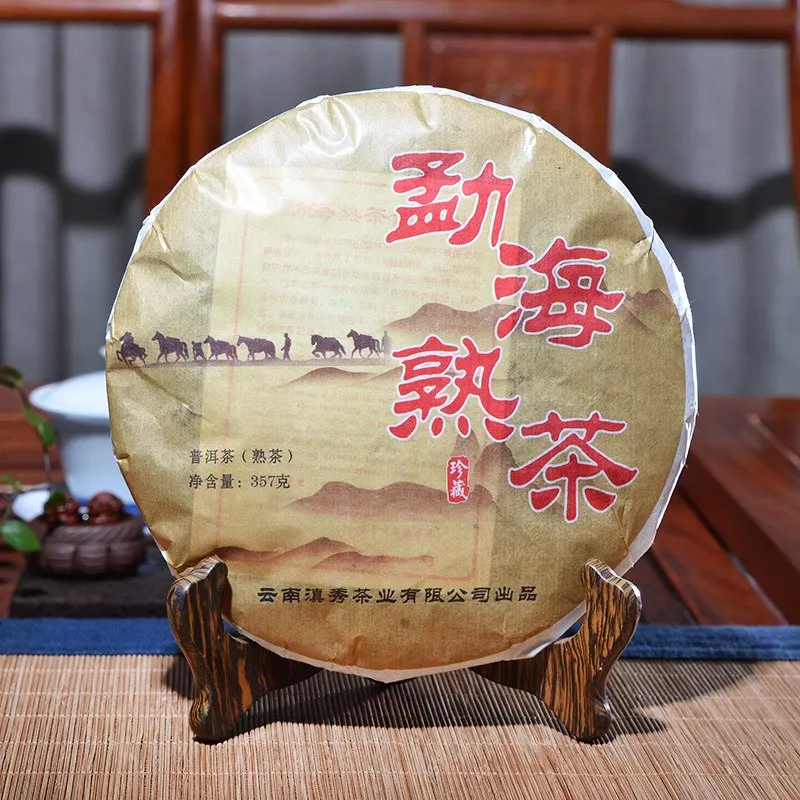 

2012 Yr Chinese Tea Yunnan Ripe Pu'er 357g Oldest Pu'er Tea Ancestor Antique Honey Sweet Dull-red Pu-erh Ancient Tree Pu'erh Tea