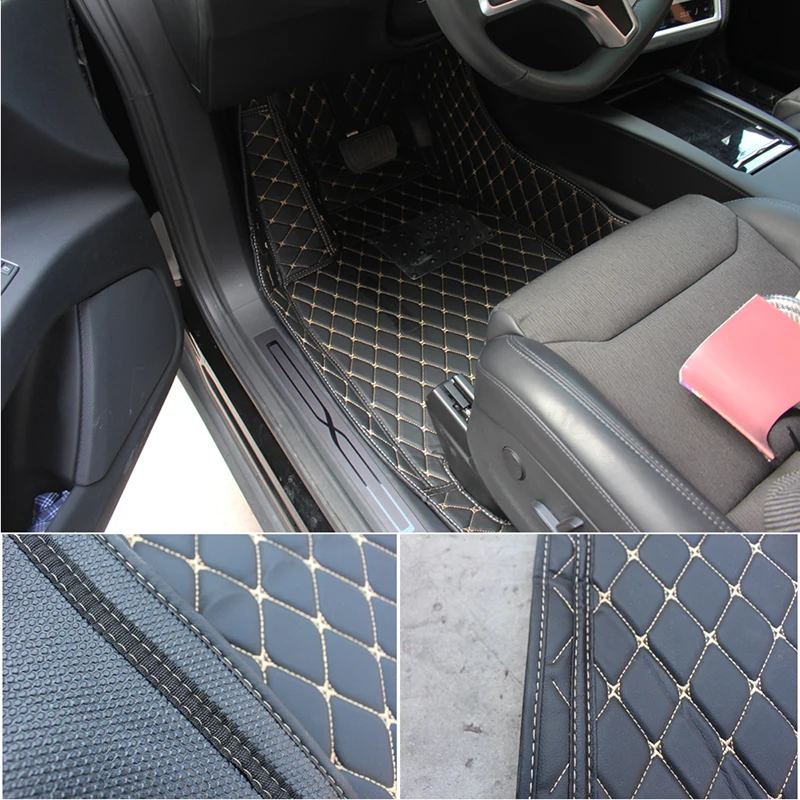 Противоскользящие 3D напольные коврики для Telsa Model X 2016 2017 2018 5 сидений коврик