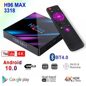 ТВ-приставка H96 MAX, Android 10, 4 + 64 ГБ, 3318 дюйма, bluetooth 2,4, 5G ГГц, Wi-Fi, 3D, 4K, HDR