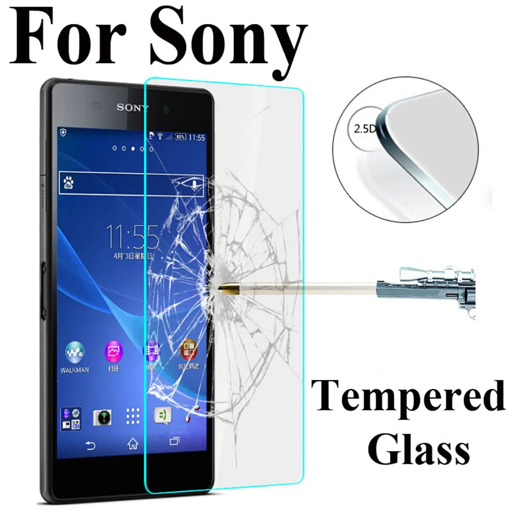 9H HD Защитная стеклянная пленка для Sony Xperia Z3 Compact Z Z1 Z2 Z4 Z5 M2 M4 M5 закаленное стекло