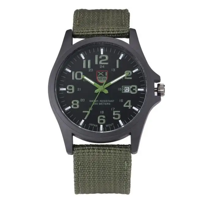 

Men's Fashion Military Sport Outdoor High Quality Quartz Watch Nylon Band Stainless Steel Case Men Clock Coll Gift Wristwatches
