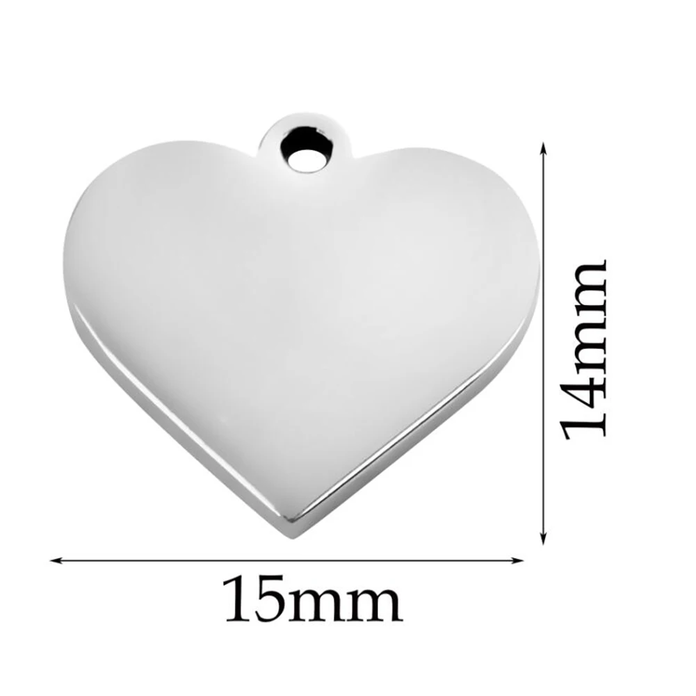 10 шт. подвески-сердечки из нержавеющей стали 15 мм 3 цвета | Украшения и аксессуары