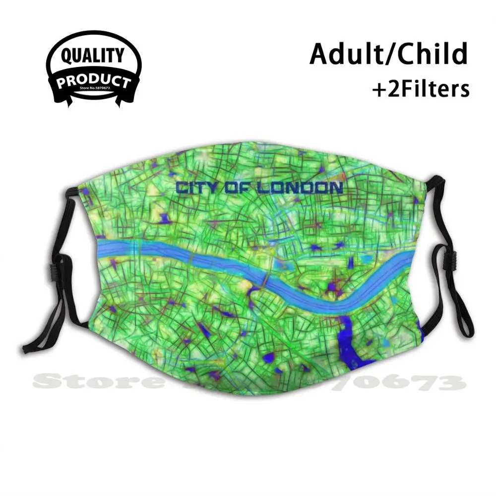

Маска для лица «Город Лондона», моющиеся фильтры, современные городские маски для лета