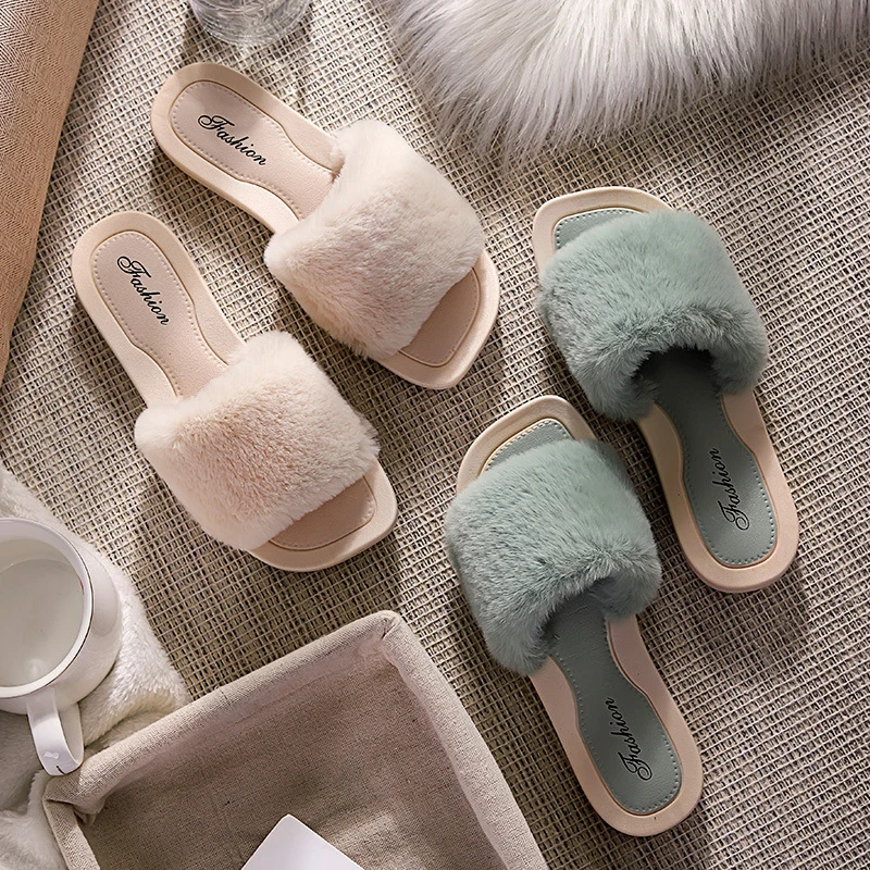 

Women's Slippers Spring New Household Plush Slippers Ladies Indoor Floor Non-slip Flat Shoes Zapatos De Mujer Free Shipping